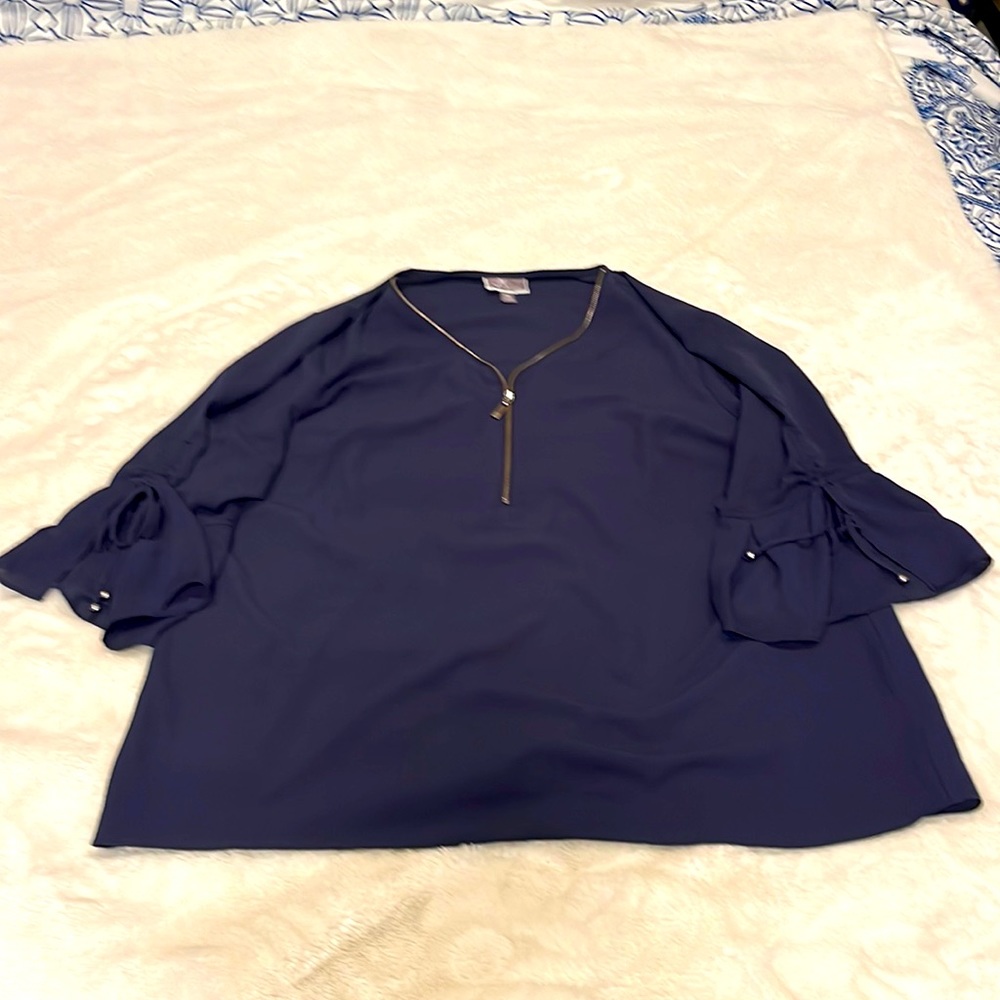 JM Collection Navy Blouse Women’s XXL